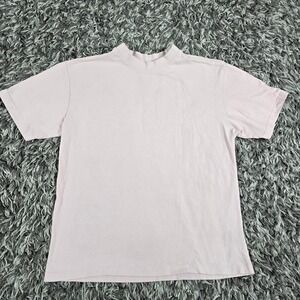GSTR Mens Relaxed Boxy Fit T-Shirt Light Pink Short Sleeve Cotton Large 3472